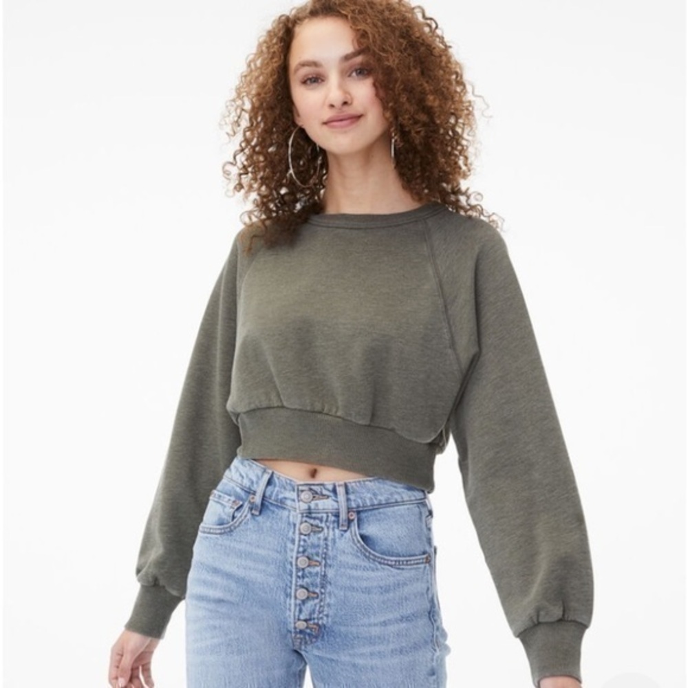 AERO Shrunken Cropped Crew ribbed hem crew neck classic ultra comfy  Sweatshirt